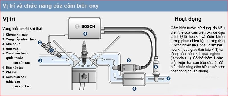 cảm biến oxy trên ô tô